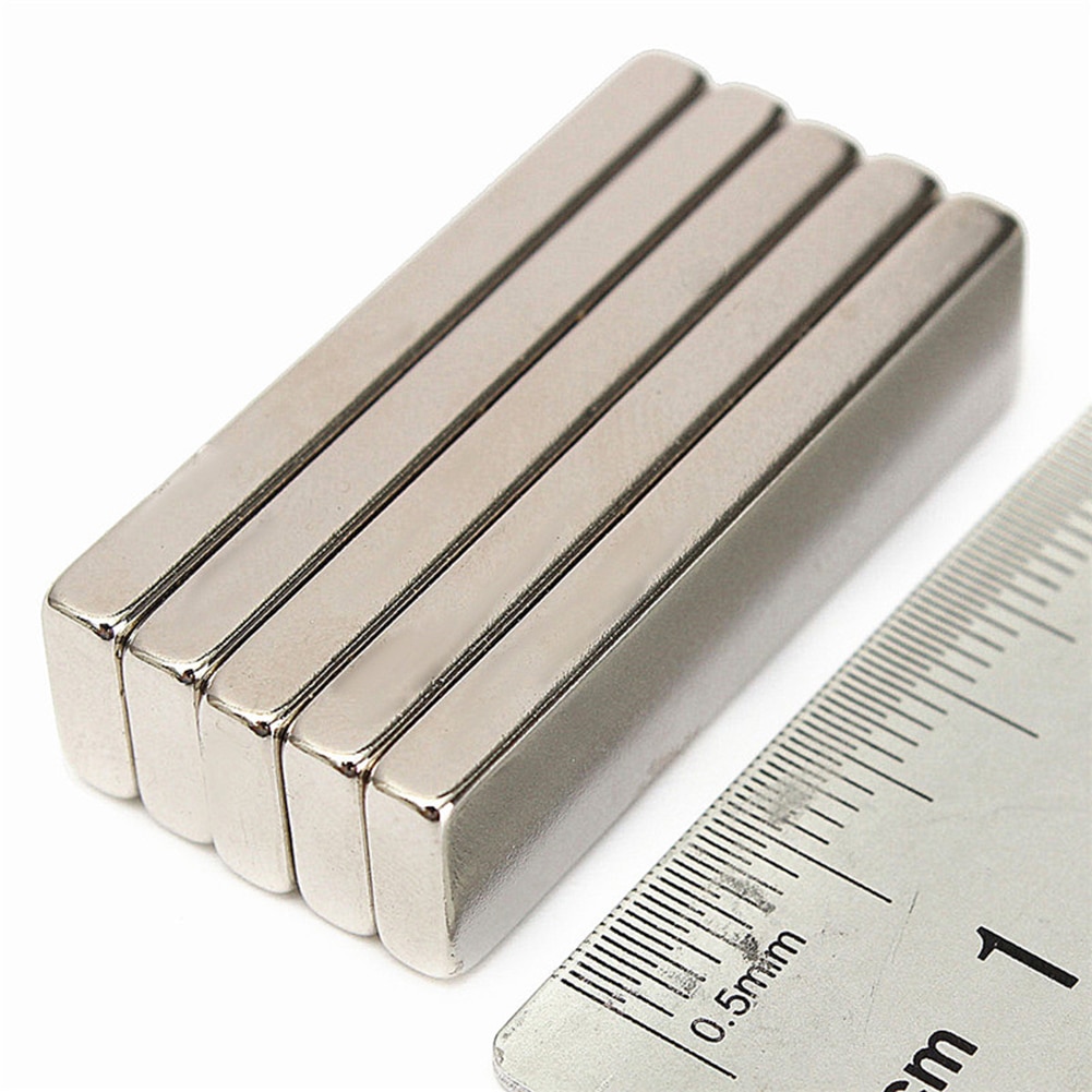 5 Stks/set 40X10X4Mm N52 Sterke Magnetische Blok Bar Koelkast Multifunctionele Zeldzame Aarde Neodymium Magneten