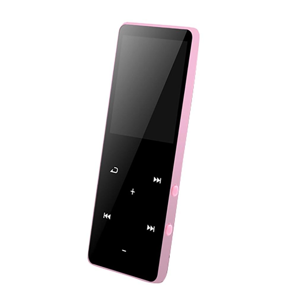 #10 Mini reproductor de MP3 Bluetooth 4GB con FM Media tecla táctil altavoces de música deportivos sin pérdidas de sonido reducción de ruido: Pink