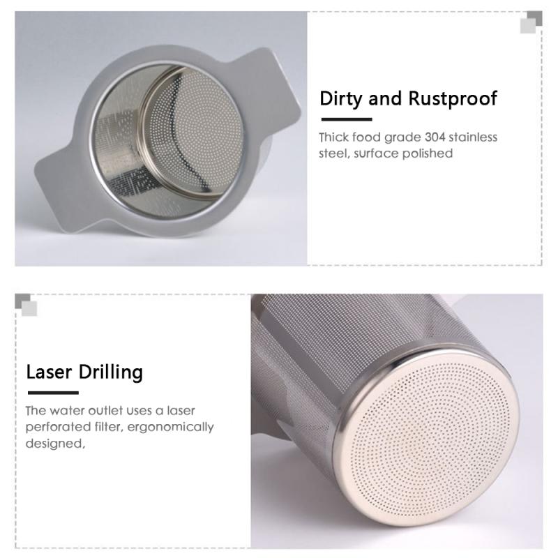 Teinfuser te sil løst krydderfilter te lekkasje mesh rustfritt stål te filter med deksel drinkware kjøkkenutstyr