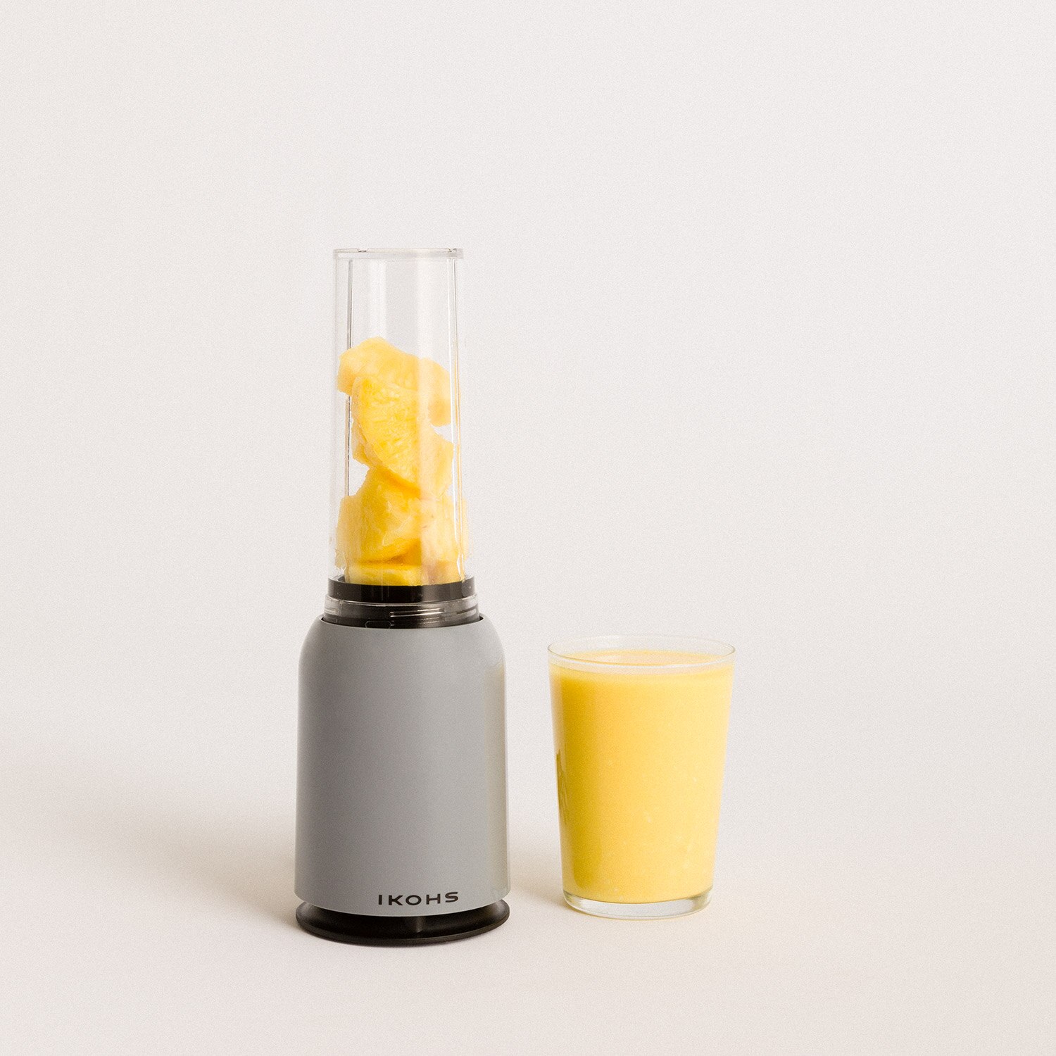 CREATE - MOI SLIM, Batidora de Vaso con Picadora Eléctrica de Acero Inoxidable, 234W jarra 0,4L, Libre de BPA, Portátil: MOI Light greys