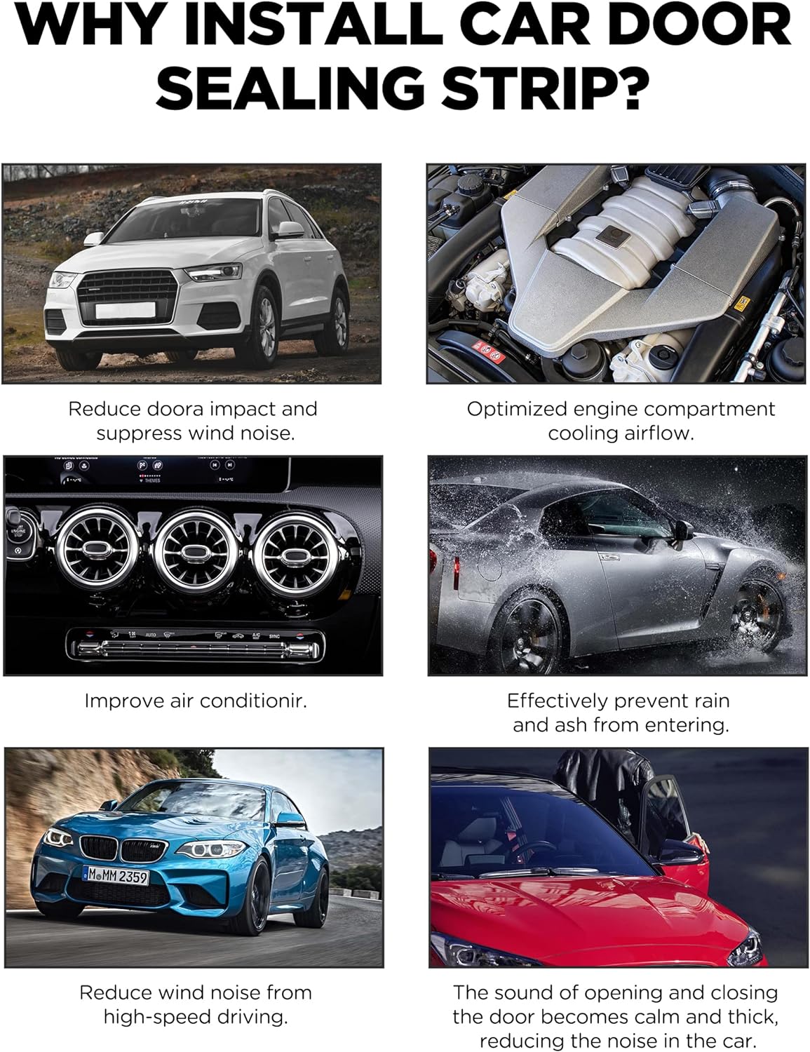 Autodeur Rubberen Afdichtstrip 3 meter Universele Geluiddichte Afdichtstrips met Zijkant PVC Lamp voor Autodeur Boot Thuis Afdichtmiddelen