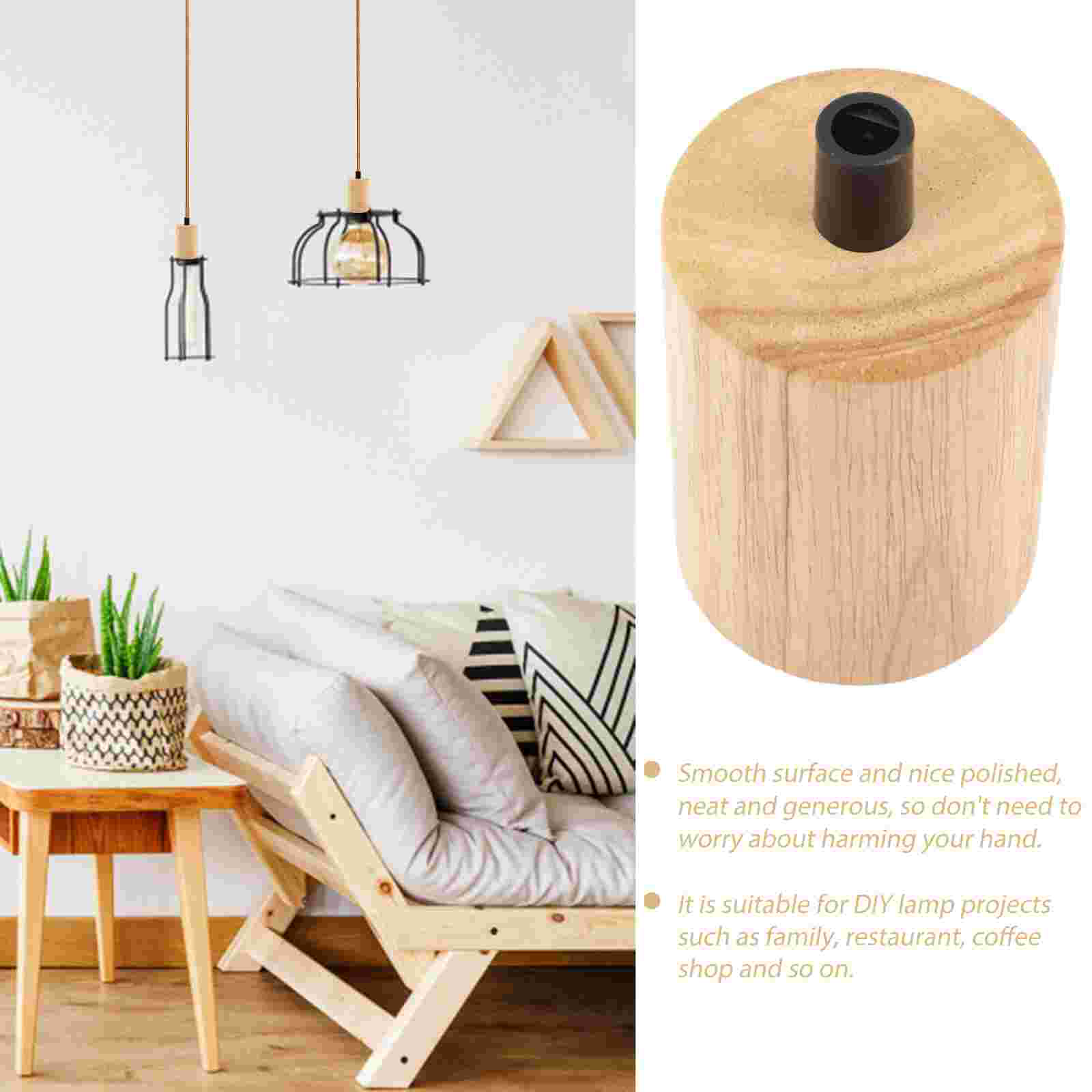 Wooden Lamp Holder Chandelier Light Bulb E27 Solid Socket Hanging Lights Plastic Ceiling Bulbs