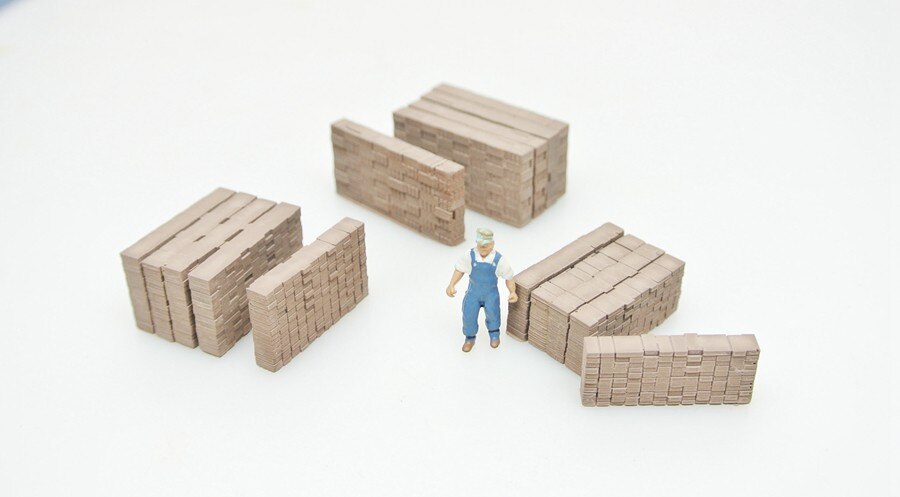 HO 1/87 Simulation Slabs And Bricks Train Model Sand Table Scene Station Props 5Pcs