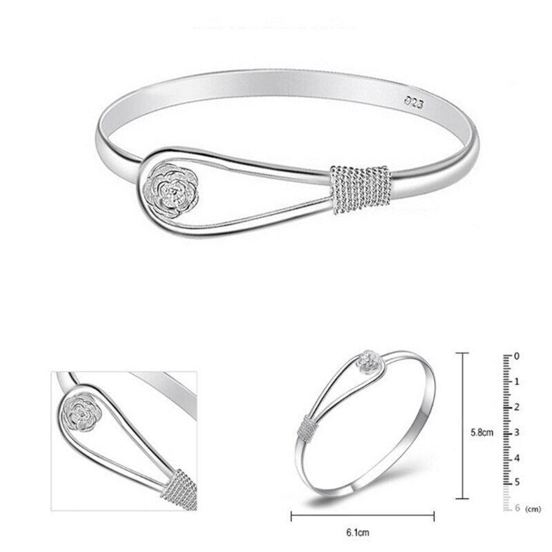 Frauen Attraktive Einfache Rose Manschette Armreif Armband Große Frauen Armband Schmuck Stil Für Mädchen