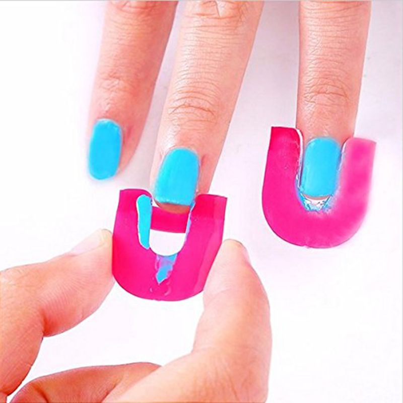 26 Pcs Reusable Nails Edge Skin Barrier Nail Polish Stencils Kit Manicure Nail Art Polish Tip Protectors Nail Care Beauty Tool