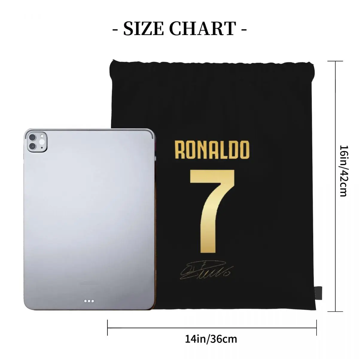 CR7 Cristiano Ronaldo sacs à dos sacs à cordon portables cordon paquet poche articles divers sac BookBag pour homme femme étudiants