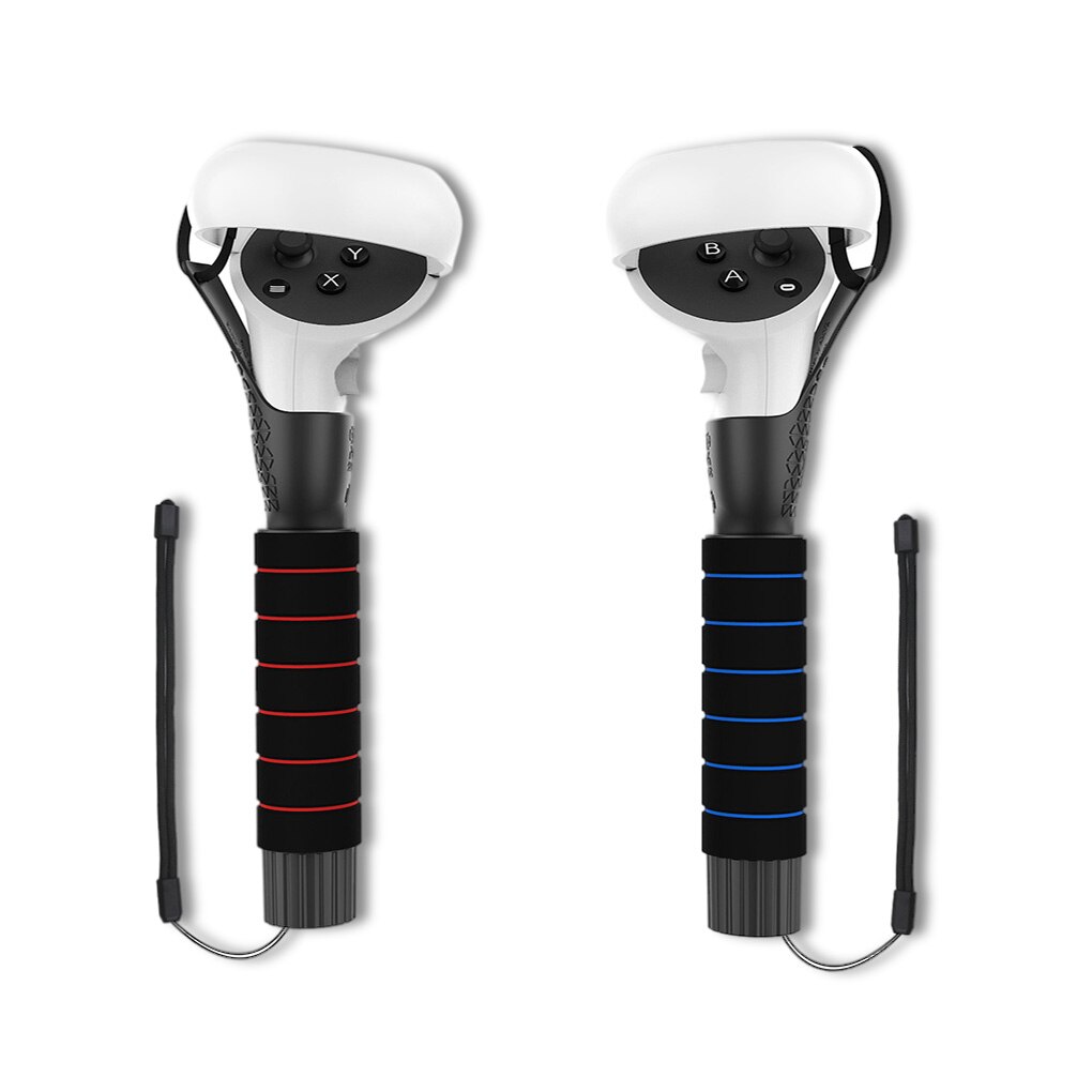 For Oculus Quest 1 Oculus Quest 2 VR Or Rift S Long Stick Dual Handle Extension Grips Controllers Playing Beat Saber Games: Default Title