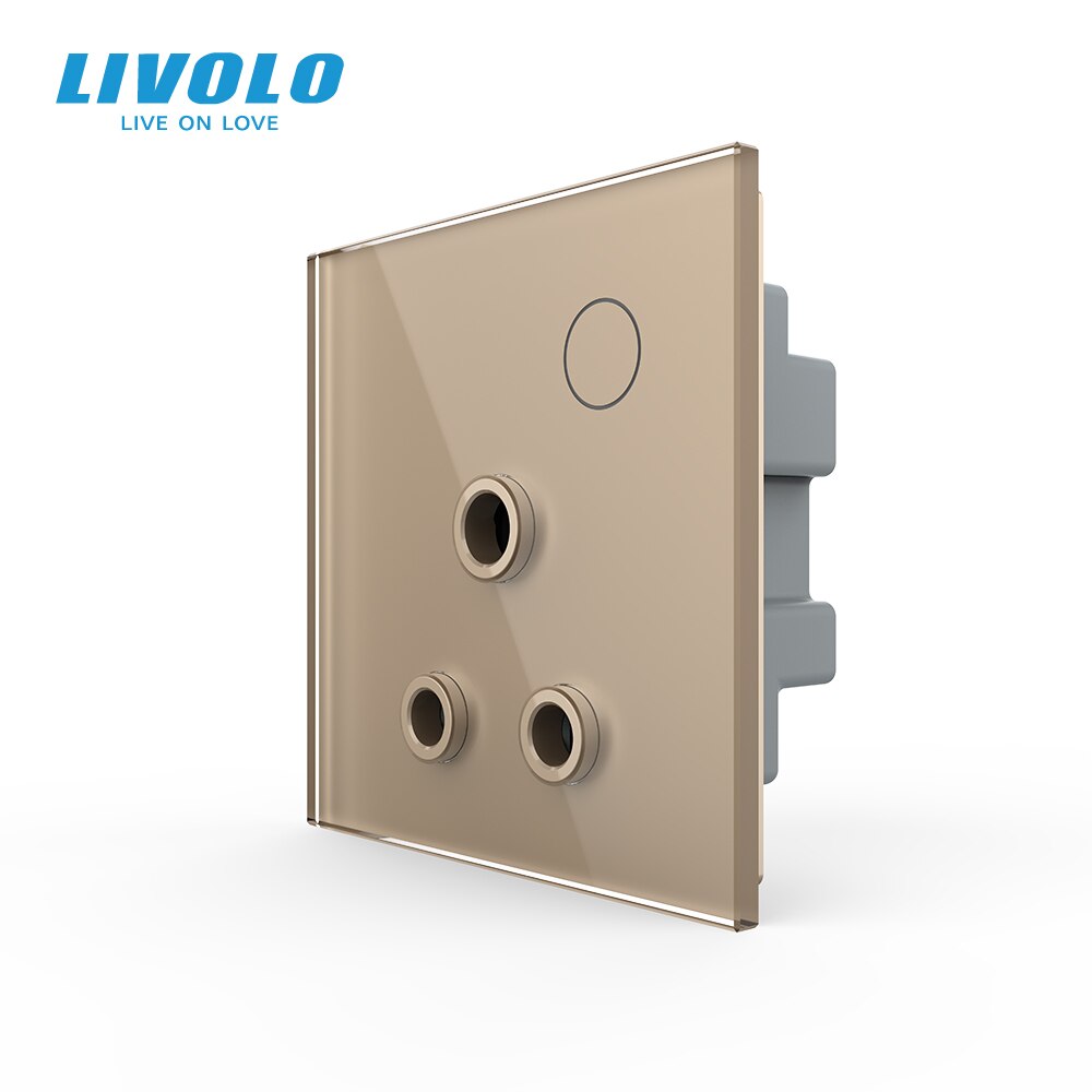 Livolo UK standard 15A Wall Power Socket, Touch Function Control, Ground Wires Link, 220-250V, Remote Control: Gold