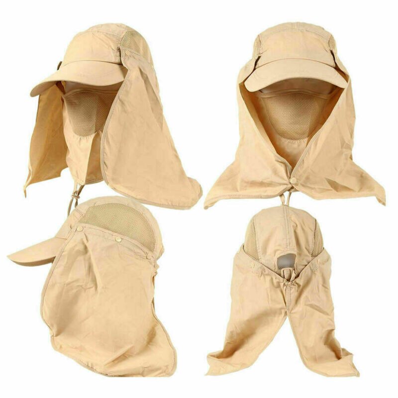 Mens Wandelen Vissen Hoed Outdoor Sport Zon Nek Bescherming Gezicht Cap Brede Rand