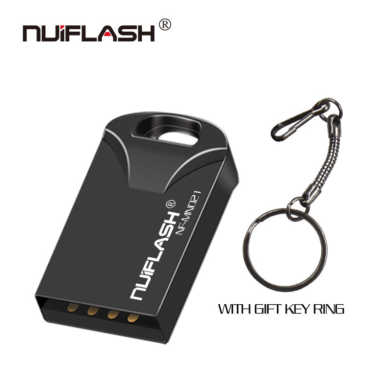 Nuovo nuiflash del metallo mini usb flash drive 64GB 32GB 16GB 8GB 4GB Pen Drive portatile 128GB usb 2.0 del usb del bastone di Memoria flash disk: 128GB / gray