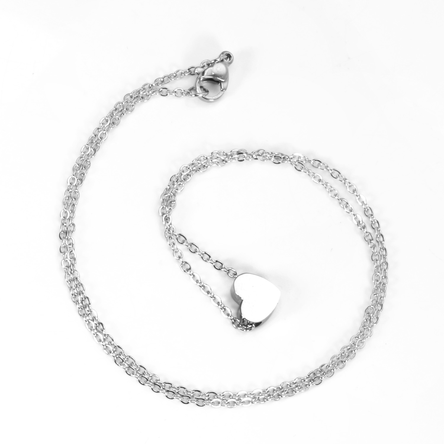 LUXUKISSKIDS-collar con colgante de corazón Simple para ti, Gargantilla de clavícula con corazones negros de acero inoxidable con forma de amor pequeño, joyería