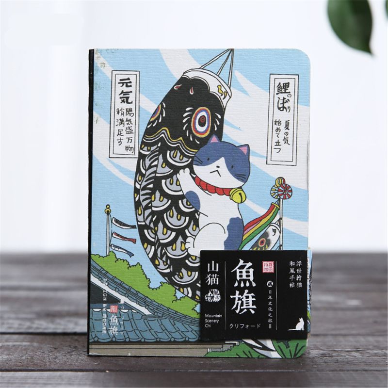 Cute Japanese Cat Notebook Planner Agenda Diary Hard Cover Yearly Monthly Planning Papers Journal Notebook Daily Memos: 7HH1000475-C