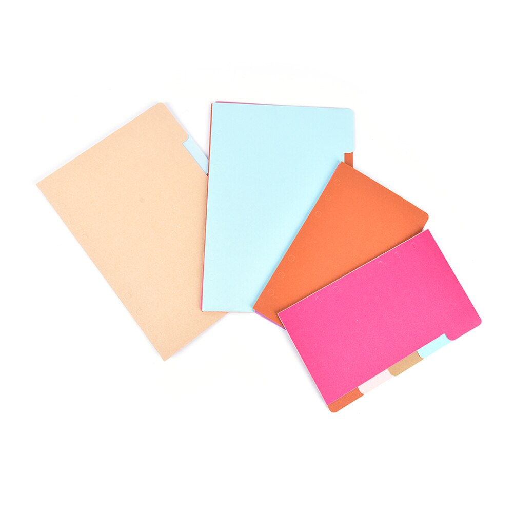 5sheets/pack Binder Index Dividers A5 A6 Inner Page Organizer Notebook Index Paper Separator Divider Pages Matching Filofax