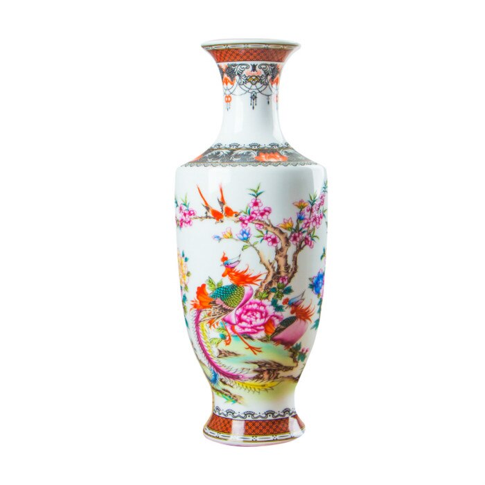 Classic Traditional Antique Jingdezhen Chinese Porcelain Flower Vase For Home Office Decor: H