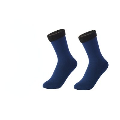 1 par kvinders varme vintersokker tykkere termisk nylon kashmir ensfarvede sokker blød #39 gulv søvn sort sok: Mørk bu