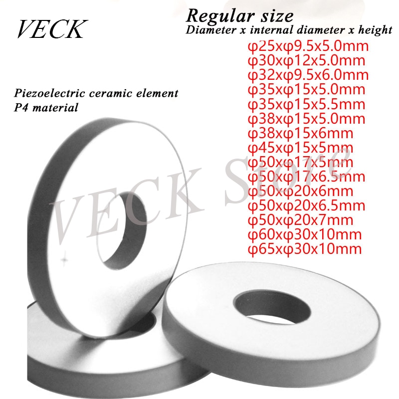 Piëzo Keramische Ring Piëzo Element Ultrasone Oscillator Veranderen Energie Ultrasone Reiniging Buzz Tablet Beauty Chip