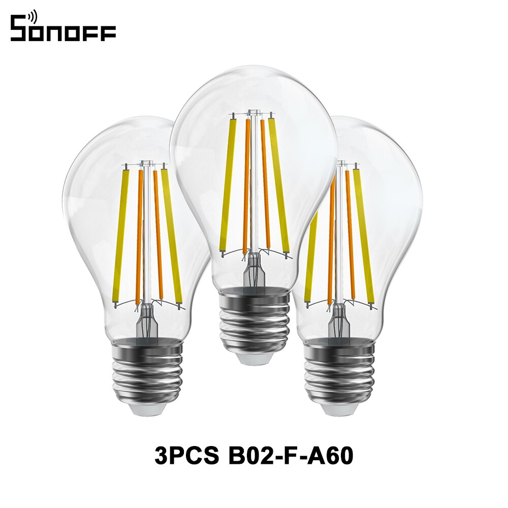 SONOFF B02-F Smart Wi-Fi Filament Led-lampe Vintage Stil Energiesparende Licht Dimmbare Voice Control über Alexa Google Hause: 3PCS B02-F-A60