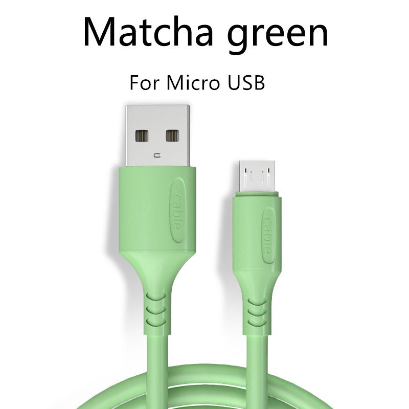 Câble Micro USB en Silicone souple, 1.8m/1.2m/0.25m, pour téléphone Samsung, huawei, xiaomi, Android: Green / 1.8m