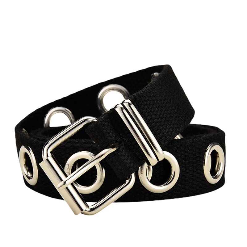 Women's Single Double or Rivet Grommet Belt Punk Waist Belt with Chain Detachable 2 Hole Belt: E