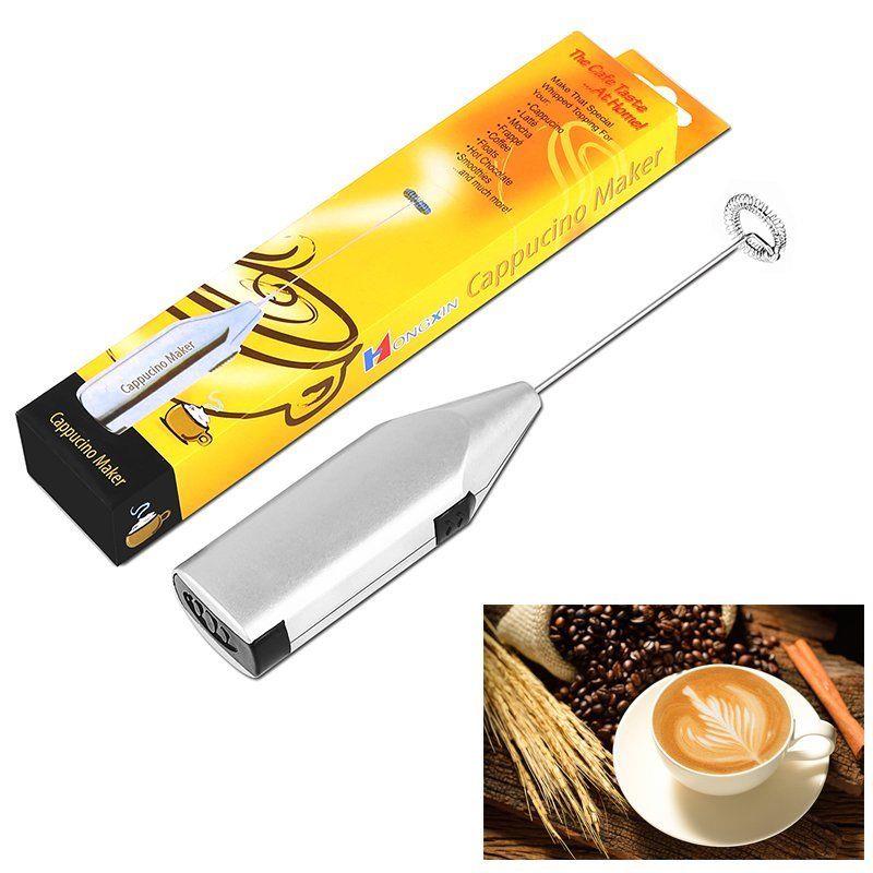 Elektrisk rustfritt stål melkeskummer eggevisk kjøkkenblander for cappuccino kaffe eggpisker drikker blender