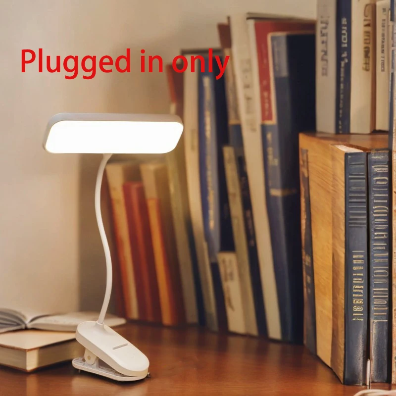 Bureaulamp met clipbevestiging en oogbescherming, oplaadbaar via usb en dimbaar led-licht, verstelbare studielamp voor studentenkamer of slaapkamer.: Beige