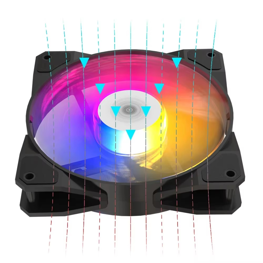 120mm RGB Pc Case Fan 1100rpm 12V Connectable in Series Big 4Pin Plug of Power Lead 12cm RGB Led Pomputer Silent Cooling Fan