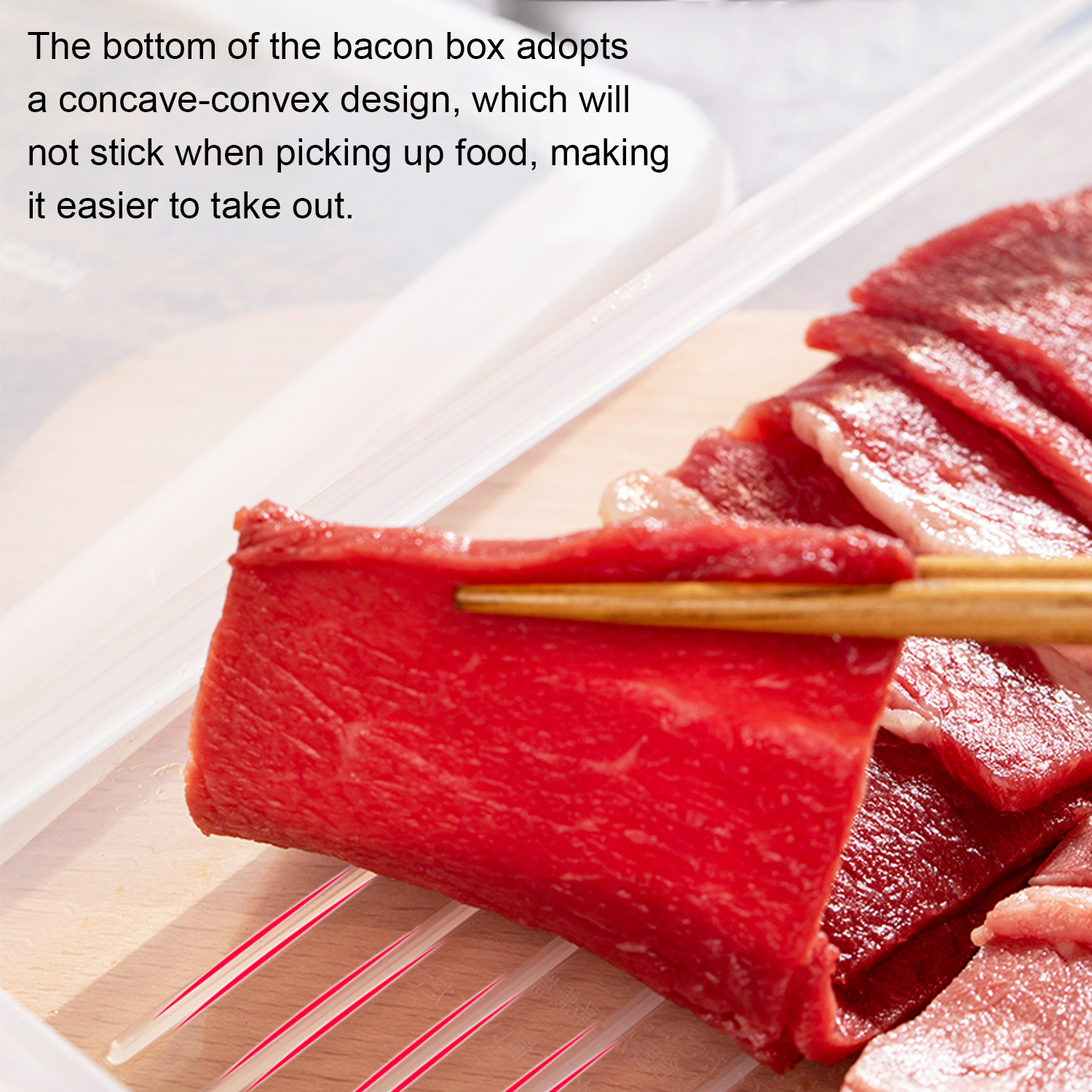 Organization Food Storage Freezer Box Meal Prep Cheese Containers Deli Meat Saver Bacon Storage Box Containers with Lid