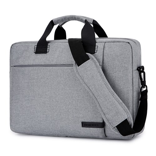 Brinch 13.3/14.6/15.6 Inch Notebook Laptop Sleeve Tas Case Voor Mannen Vrouwen 13 14 15 Aktetas schouder Messenger Bag: Grijs / 15"