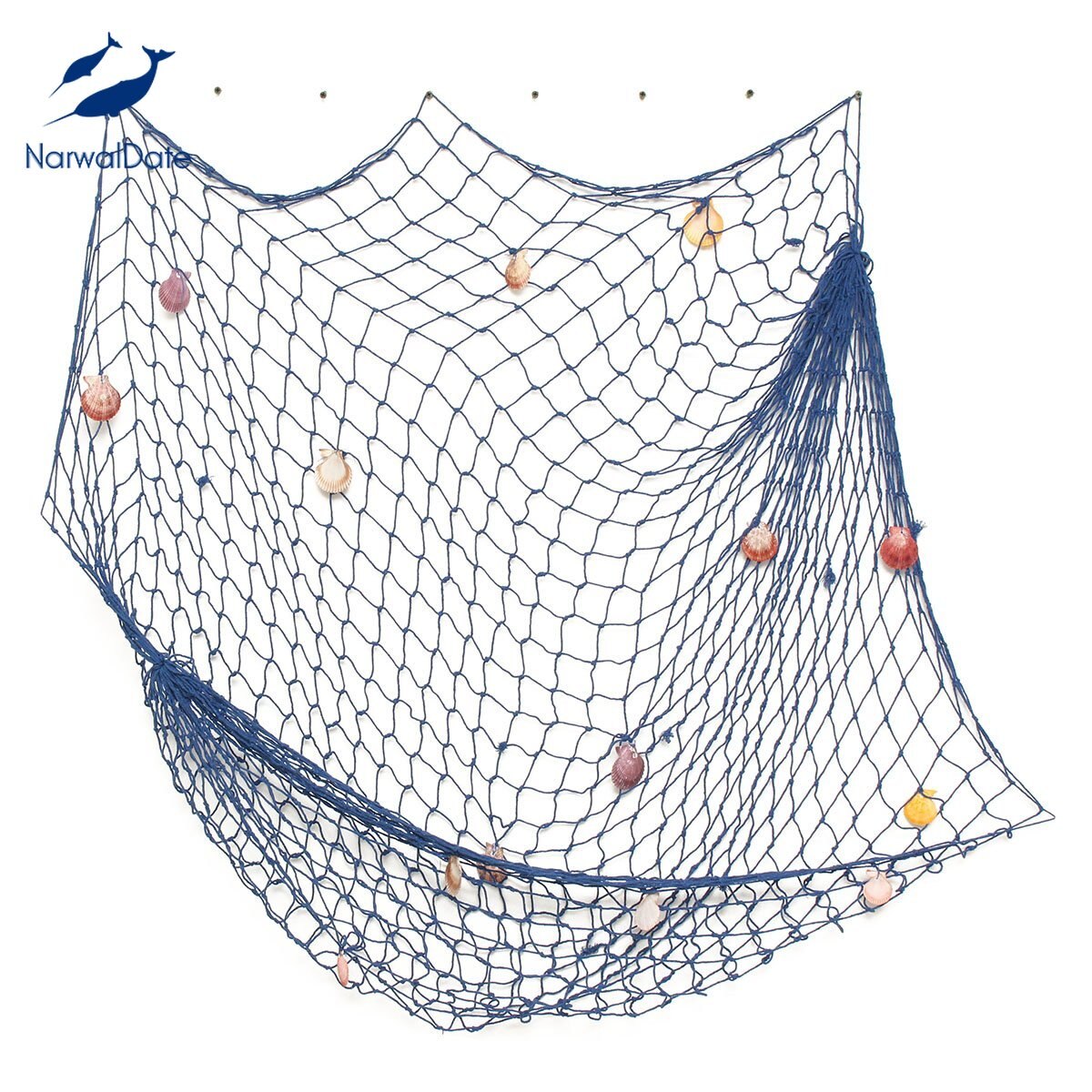 Sea Shells Aquarium Decoration Ocean Decor Mediterranean Fishing Net Nautical Home Decor Hand-woven Float Wall Marine Style