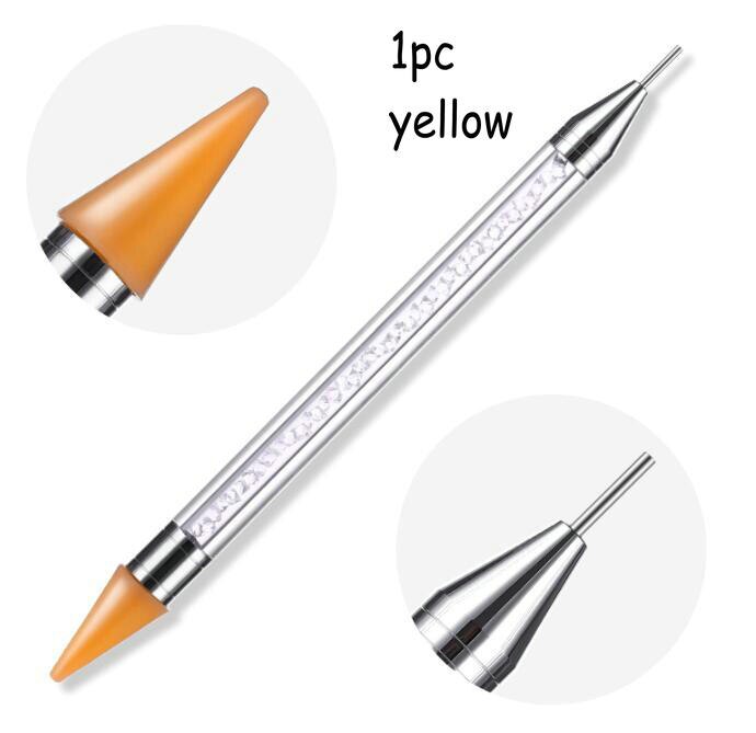 Diy sieraden knutselen strass steentjes edelstenen plukgereedschap nagelkunst stippelpennen harsbedels kristal stippelpen: 1pc kristalgeel