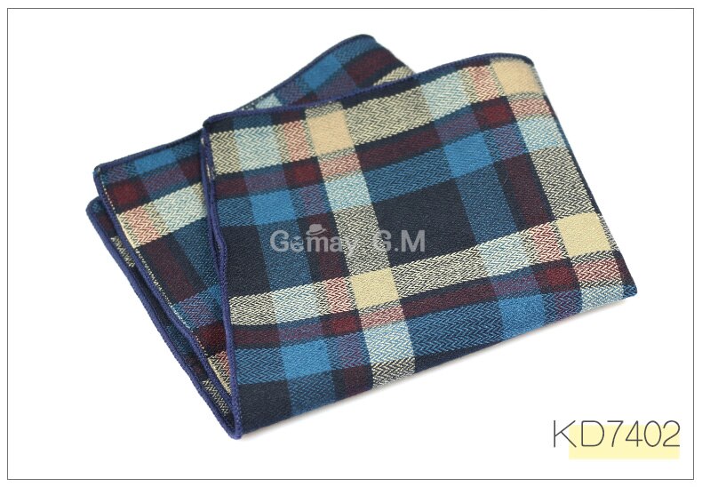 Cotton Mens Pocket Square Adult Plaid Hankerchief Scarves Vintage Hankies Men's Hanky Square Handkerchiefs: KD7402