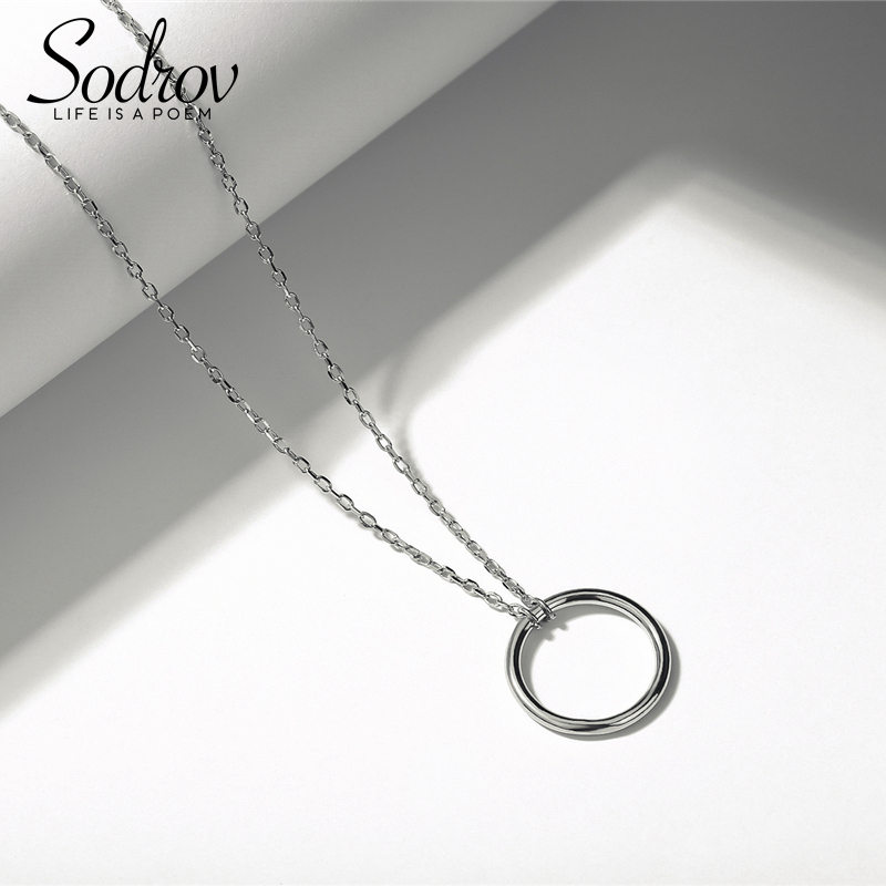 Sodrov Jewelry Link Chain Pendant 925 Sterling Silver Romantic Necklace For Ladies