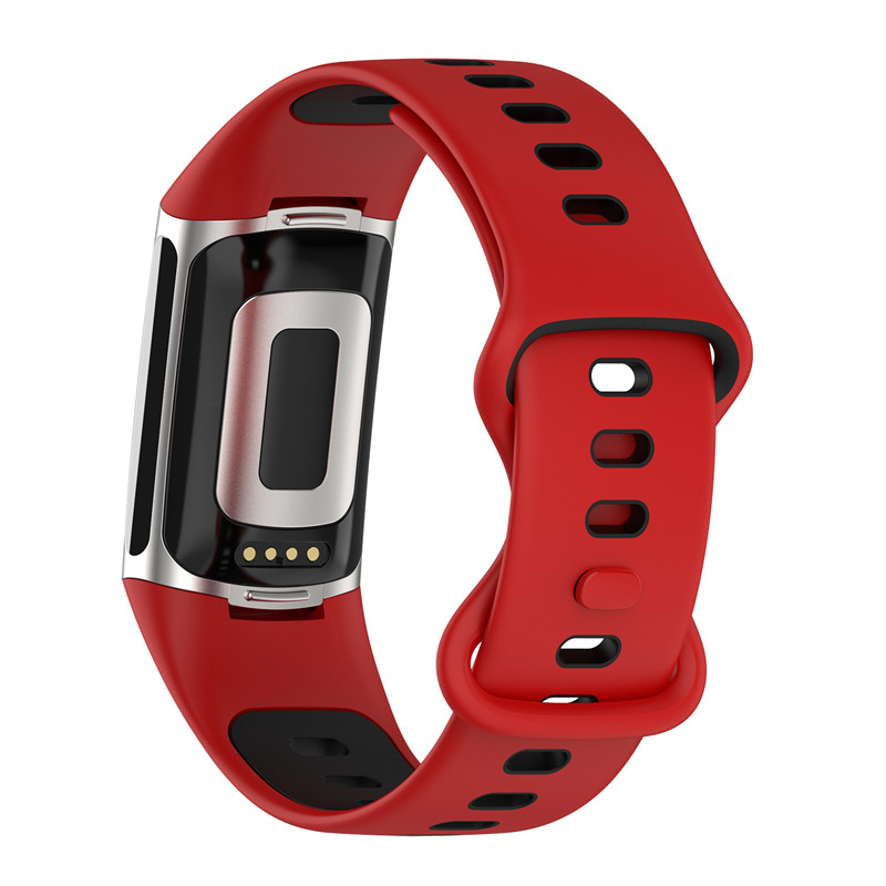 Vervanging Band Voor Fitbit Lading 5 Band Siliconen Polsband Voor Fitbit Lading 5 Smart Horloge Lading 5 Band Polsband: xyst-red black