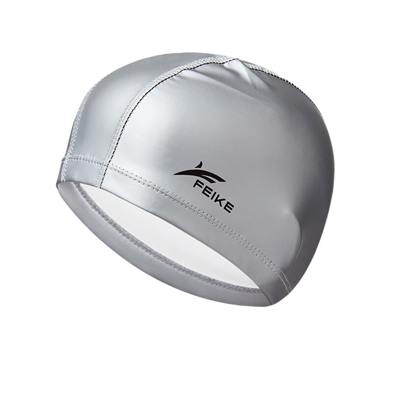 Gorro de natación elástico para hombre y mujer, gorro deportivo de pelo largo con orejas protectoras, gorro de piscina tela de poliuretano impermeable: S