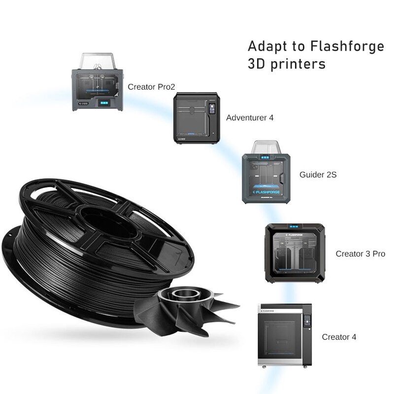 Flashforge PLA CF Filament 1KG Spool 10% Carbon Fiber Contain 3D Printer Filament 1.75mm Black Color