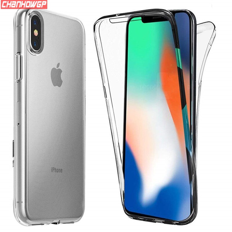 2X custodia in silicone anteriore e posteriore per iPhone X XS Max XR Cover protettiva completa per iPhone 6 6s 7 8 Plus 11 Pro Max 5 5s SE Funda