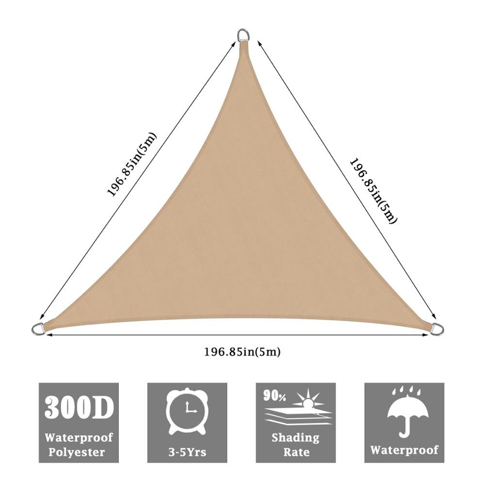 Sun Shelter Sunshade Protection Outdoor Canopy Garden Patio Pool Shade Sail Awning Camping UV Block Waterproof Sun Shade Sail: Beige 5x5x5m