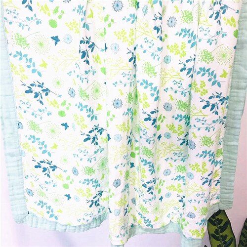 4 lager bambu muslin träd baby muslin filt vattenmelon täcke swaddle bättre än anais baby/bambu filt spädbarnssjal: Grön