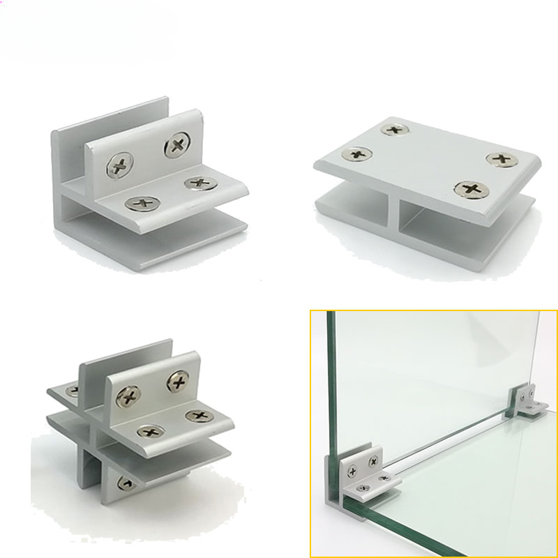 Showcase clamp connector Buckle for 4mm to 12mm glass Acrylic without drilling yourself DIY glass cabinet aluminum clips