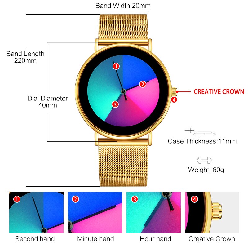 Changing Color Casual Quartz Women Watches Girl Wristwatch Stainless Steel Female Watch Clock Reloj Mujer