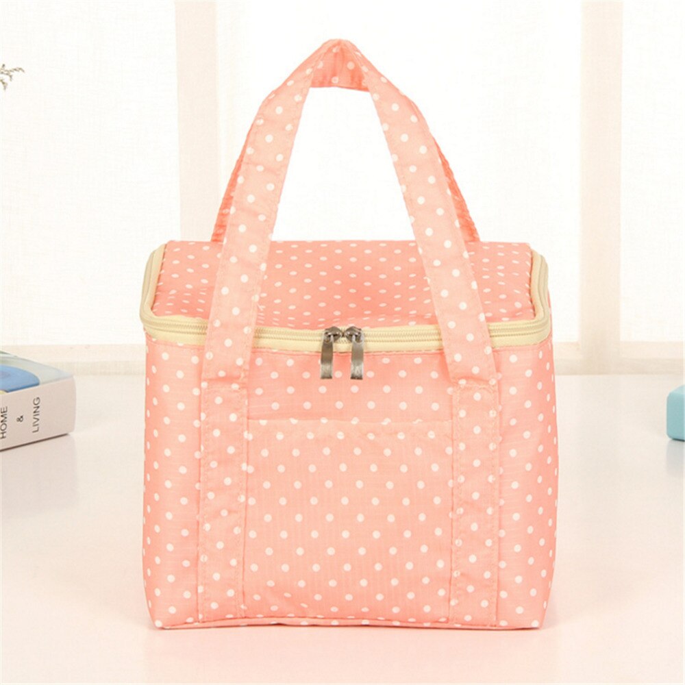 Lunch Tas Geïsoleerde Koude Dot Print Picknick Carry Case Thermische Draagbare Lunch Box Bento Pouch Lunch Container Voedsel Opslag tas