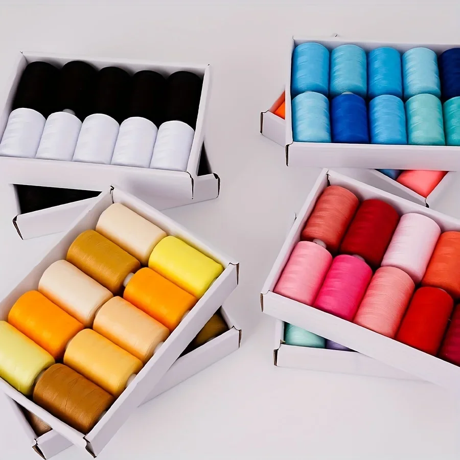 Kleur 402 Hand Naaigaren 1000 Yards Naaimachine Draad DIY Thuis Polyester Draad 10 Kleur Naaigaren Set