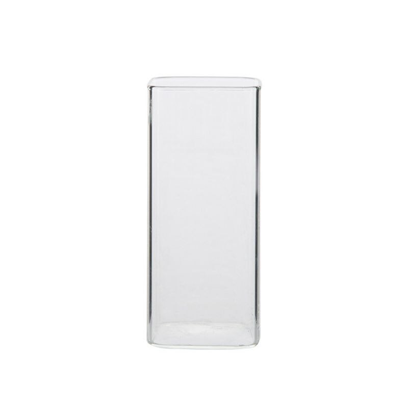 Simple Glass Can Shaped Cup Eco-Friendly Cold Drink Cup Dessert Shake Cafe Beverage Juice Milk Cup: E370ML