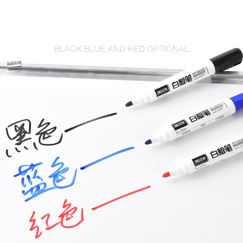 10 stks uitwisbare Whiteboard Marker Rood zwarte inkt pen voor witte boord Briefpapier Office materiaal schoolbenodigdheden 2501