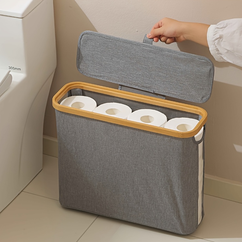 Toiletpapier opbergmand met deksel Toiletpapier opslaghouder Stand Organizer voor badkamer Toiletpapier opbergdoos container