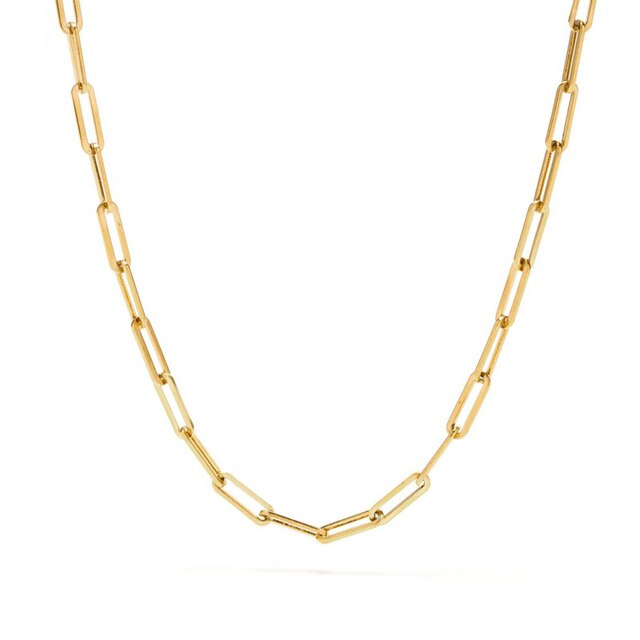 Rope Chain Women Necklace Stainless Steel Gold Color Chain Necklace For Women Jewelry: 4 / 22inch(55cm)