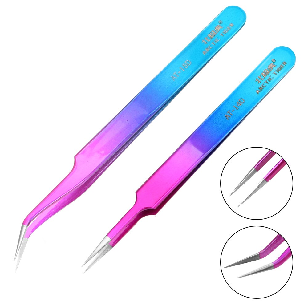 Stainless Forceps Anti-static Curved Straight Tip Curved Straight Tip Precision Industrial Tweezers