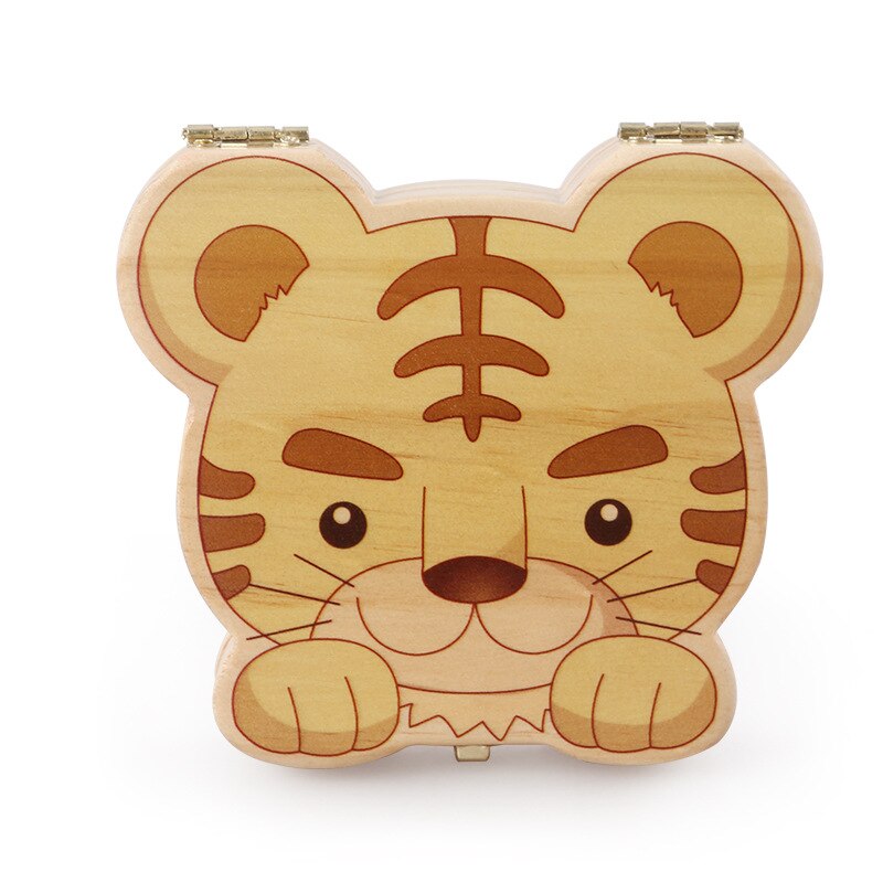 Naughty Tiger Houten Cool Ya Wu Baby Souvenir Melktanden Doos Baby Lanugo Opslag Huis: Default Title