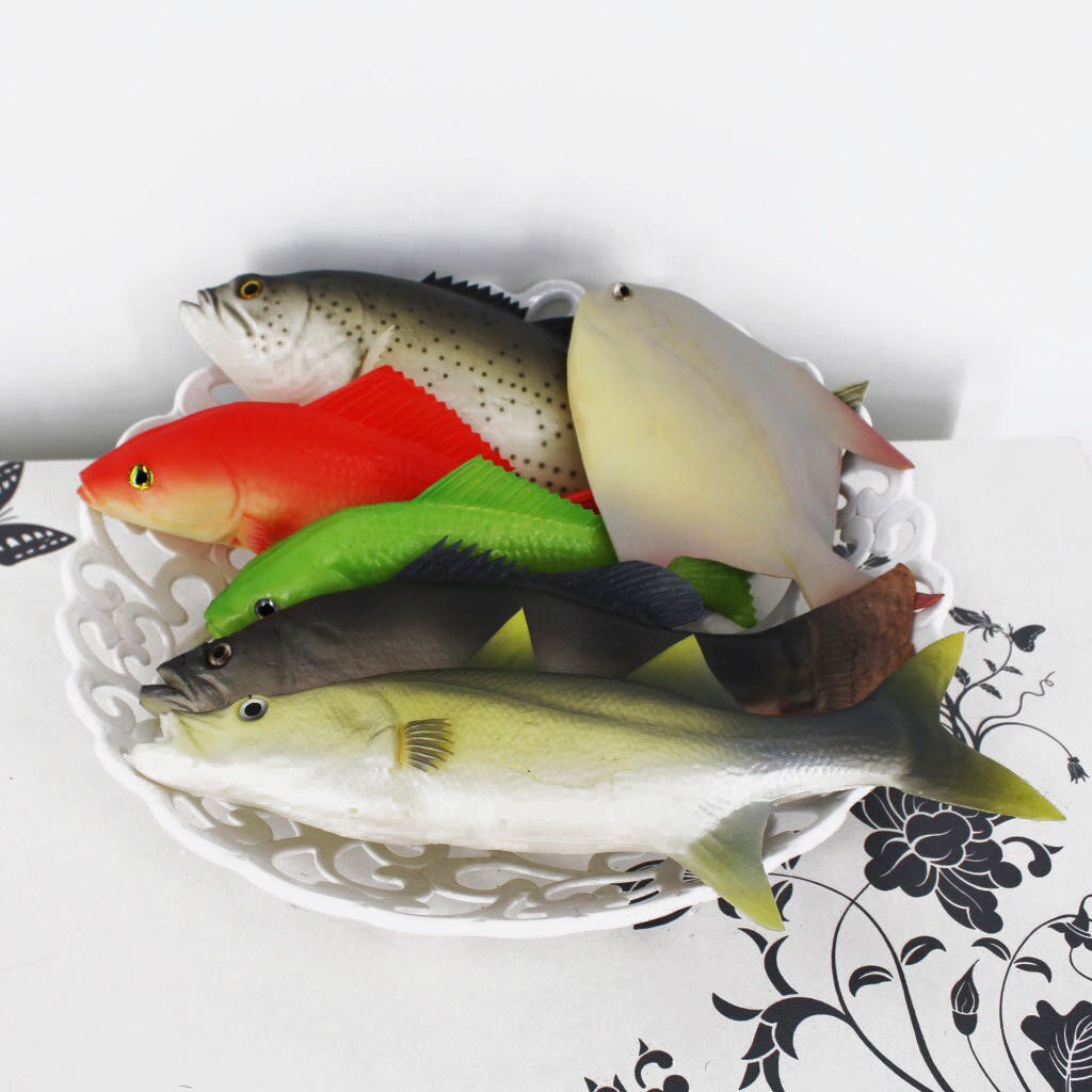 Peces artificiales de imitación para niños, 36 tipos, accesorios educativos para edades tempranas, carpa roja falsa, crisol, alimento para peces