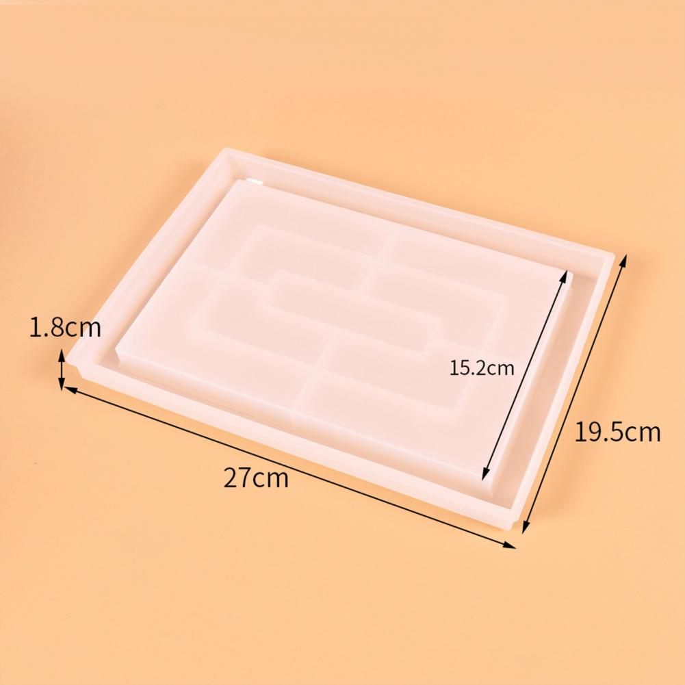 Mold Translucent Rectangle Shaped Silicone DIY Silicone Plate Mold for Coaster Forming Tray is Complete and is Easy to Adjust
